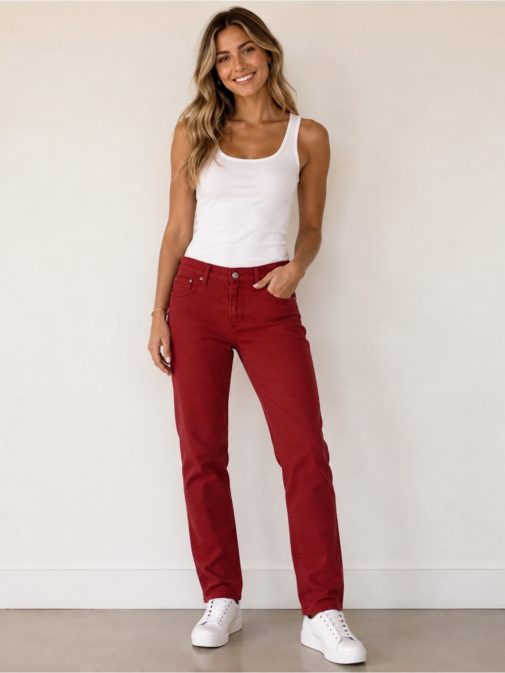 Ralph Lauren Classic Straight-Leg Jeans in Rich Red